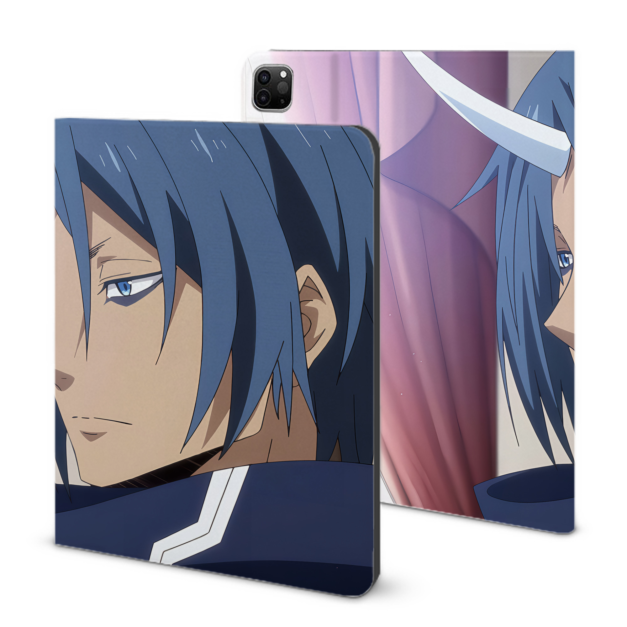 （画像用） 転スラ Regarding Reincarnated to Slime IPad ケース ブック型 PUレザー TPU 耐衝撃 軽量 薄型 ペン収納なし 全面保護 IPad 各モデル対応